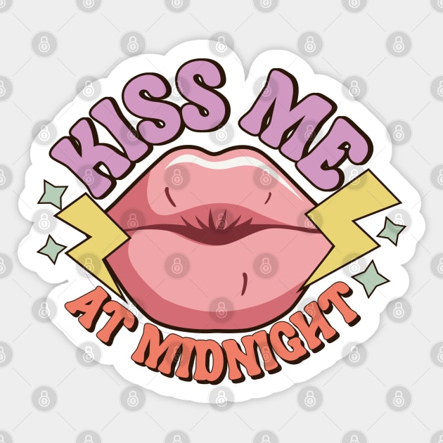 Kiss Me At Midnight Sticker by MZeeDesigns